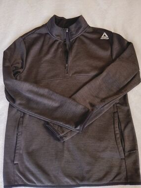 Reebok Men's Dark Gray Quarter-Zip Performance Pullover